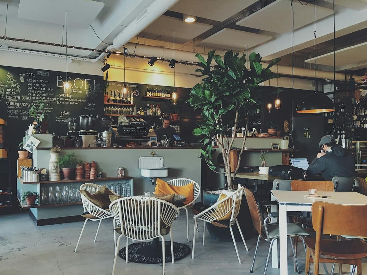 Cafe counter and casual seating