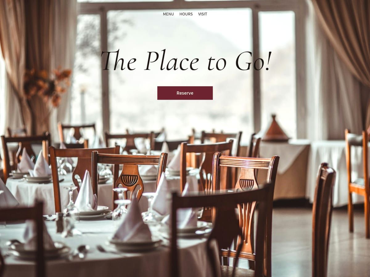 Restaurant website hero: The Place to Go!